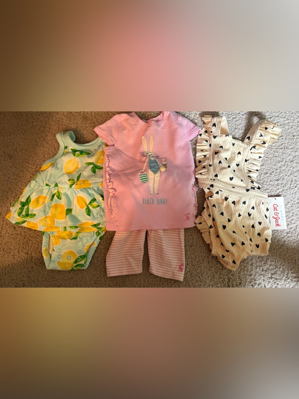 3 girls outfits size 6-9 months - two are NWT